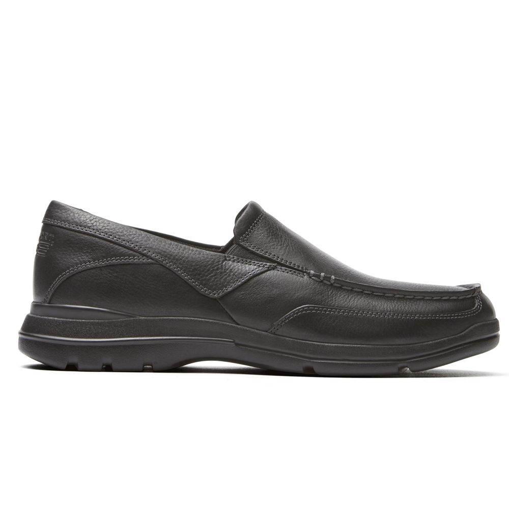 Rockport Men's Junction Point Slip-Ons - Black - USA (5628LWEAV)